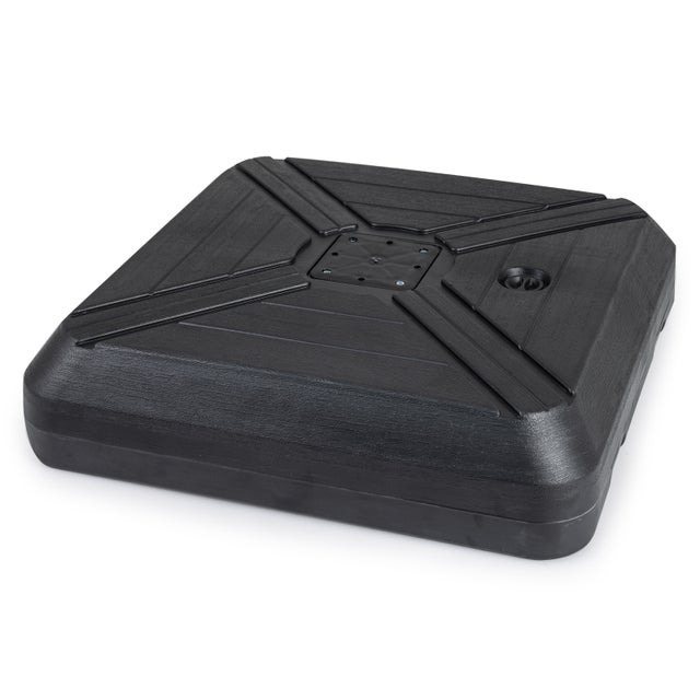 Base de Parasol Déportée Cantilever avec Roulettes, Support Poids pour Parasol avec Barre Transversale en Métal, HDPE, Noir