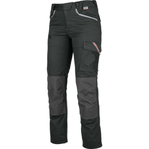 Pantalone da lavoro donna Stefany nero in piquet elasticizzato per estetiste-parrucchiere - Siggi
