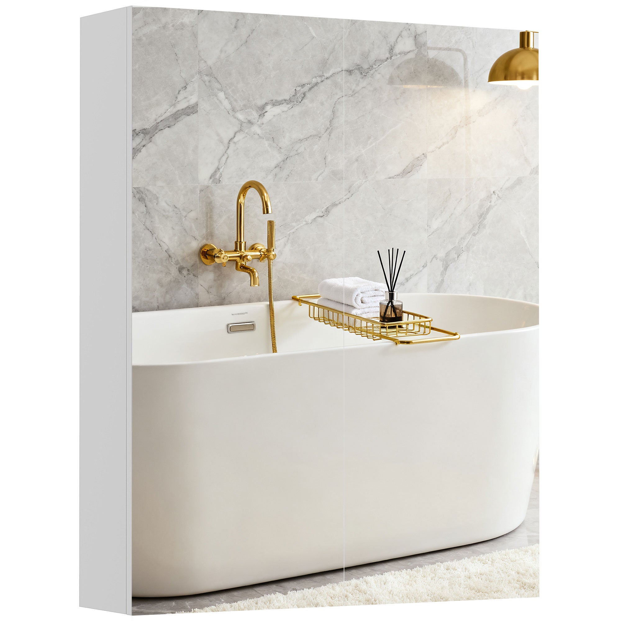 Meuble bois miroir serrure insert MDF | Leroy Merlin