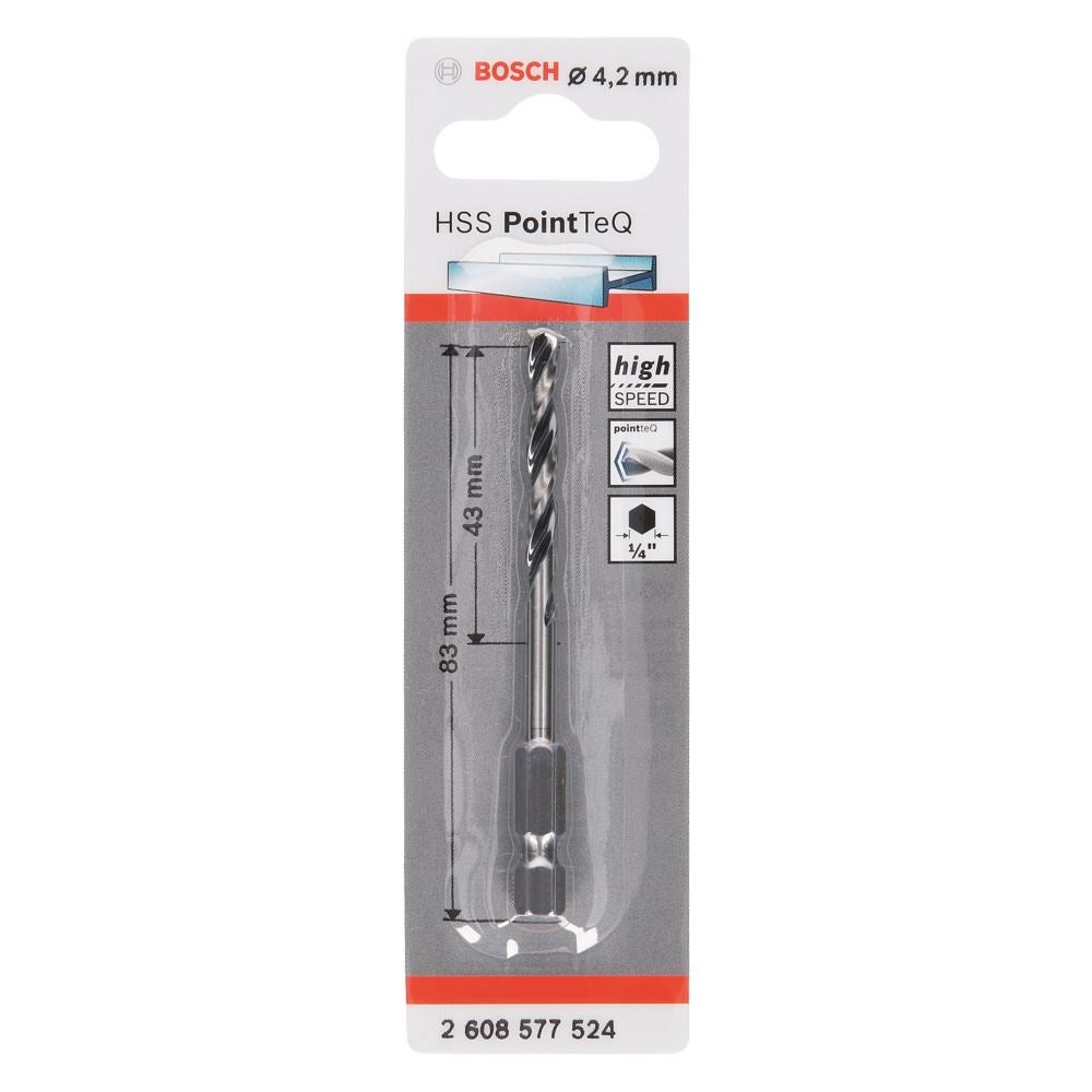 Broca hexagonal HSS PointTeQ de 4,2 mm