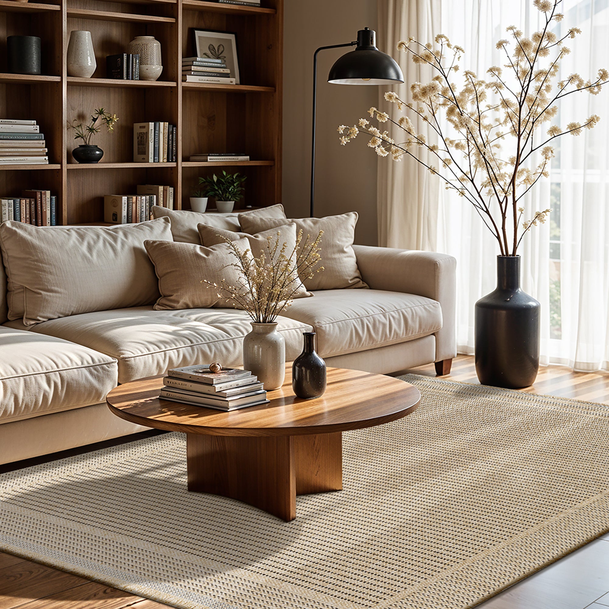 LIVABLISS Tapis d'Extérieur/Intérieur Aspect Jute Beige/Noir 160x213 cm Mindy - 7
