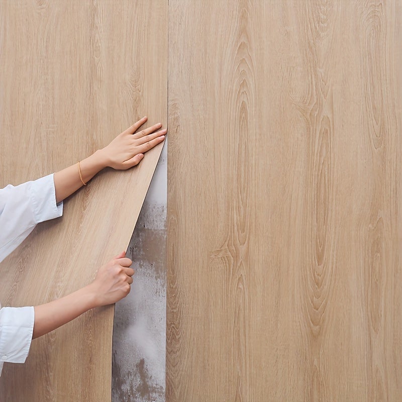 1 rotolo di pavimento in vinile autoadesivo, pavimento effetto legno, impermeabile e antiscivolo - 3