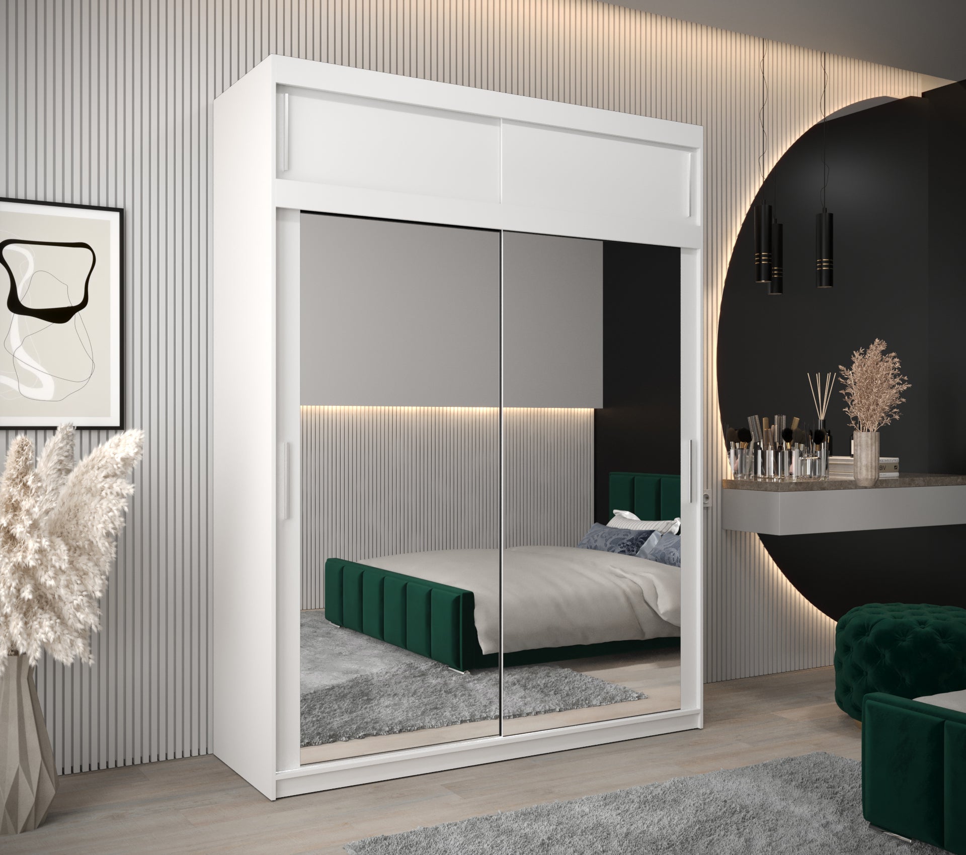 Szafa przesuwna z nadstawką garderoba TOKYO 3 180 x 62 x 240 cm Biały - Abiks Meble