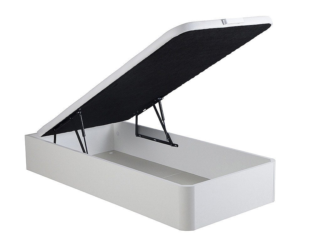 Zestaw 90 x 190 cm stelaż z białą skrzynią + materac piankowy o grub. 12 cm - ASTYANAX II marki YSMÉE - 9