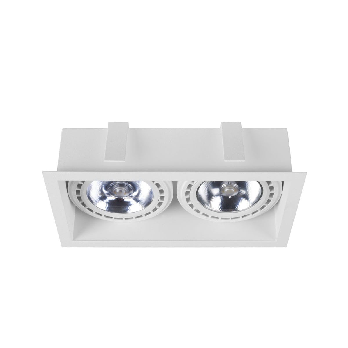 Oprawa sufitowa wpuszczana podtynkowa Downlight biała 2xES111x75W prostokątna ruchoma IP20 wym: 25 x 13,5 cm metal Nowodvorski Lighting