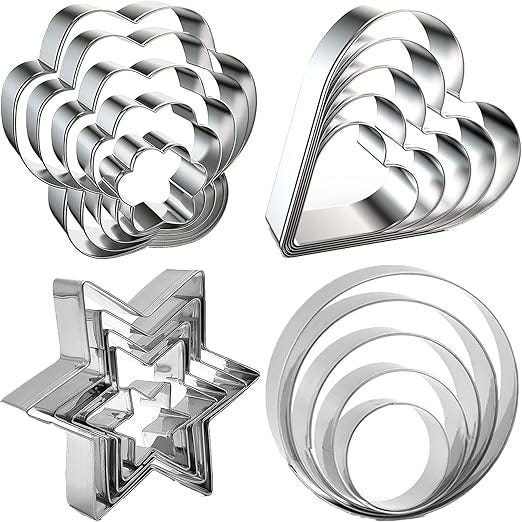 Set Di 8 Tagliabiscotti A Forma Di Cuore In Acciaio Inox – Dimensioni Da 1,5 Cm A 9 Cm, Altezza 2 Cm, Per Dolci E Fai Da Te