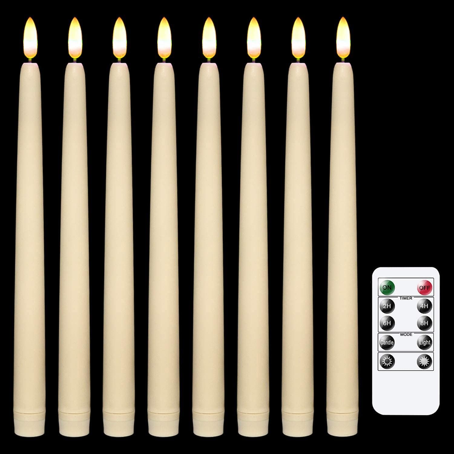 Lot De 6 Bougies LED Coniques Avec Télécommande Et Ventouses - Blanc