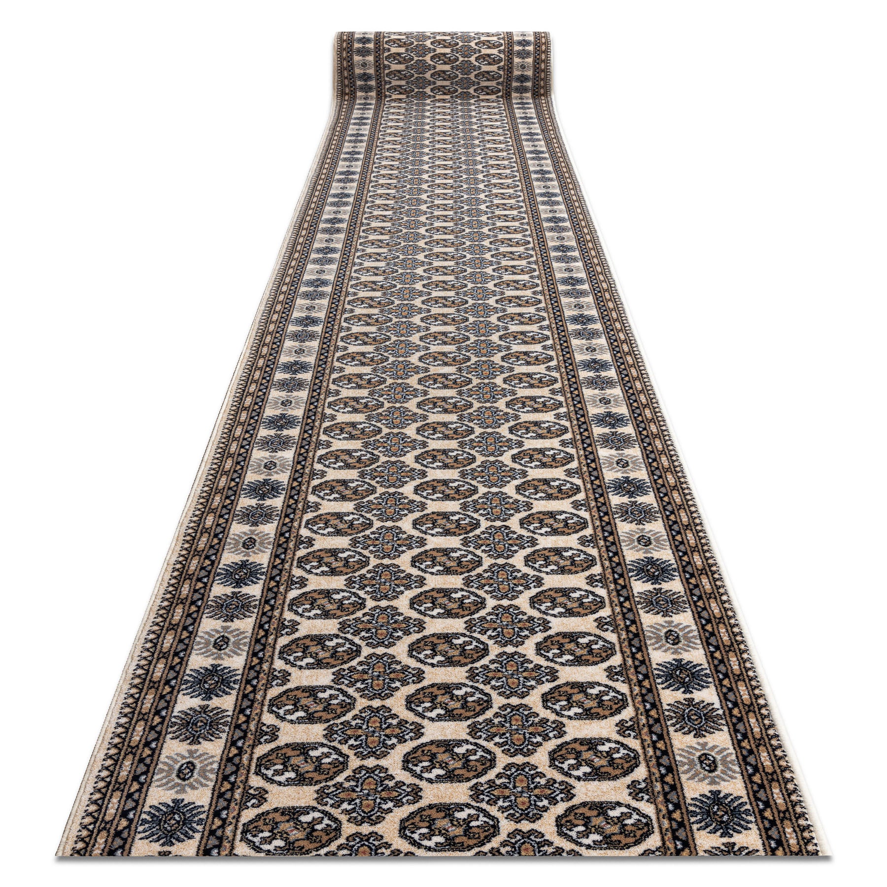 Chodnik NAIN wełniany Rozeta 6177 51033 beż / granat 100cm 100x550 cm