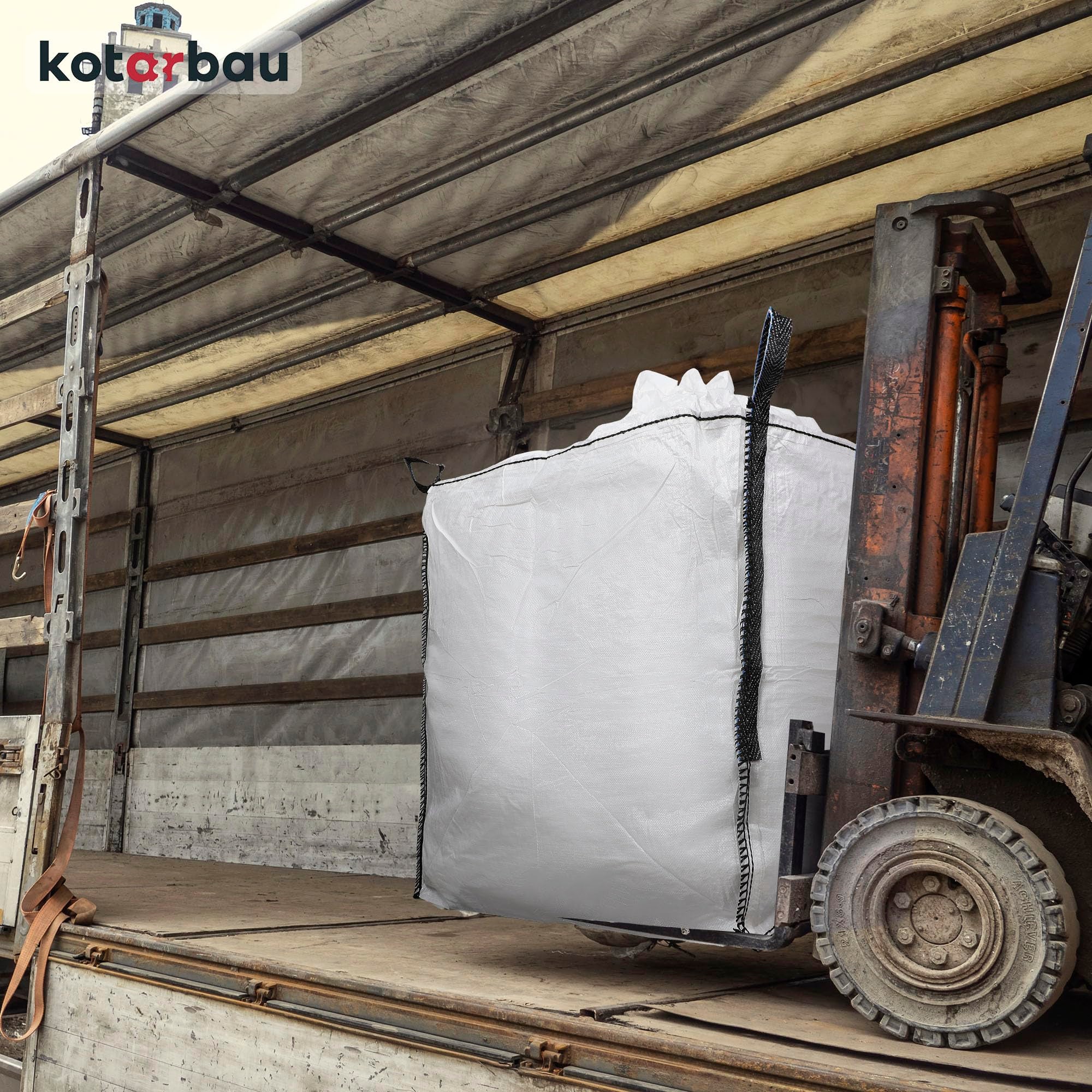 Sac Big Bag Vide, Sac Gravat Chantier 90 x 90 x 90 cm 500 kg avec trémie de vidange - KOTARBAU - 6