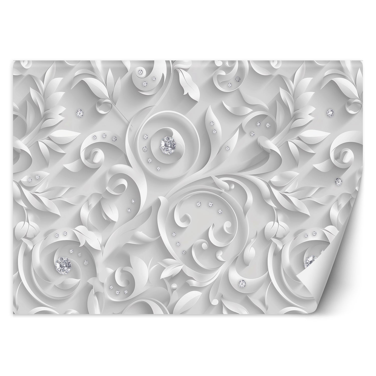 Fototapeta, Wzór Kwiaty Diamenty Glamour 200x140