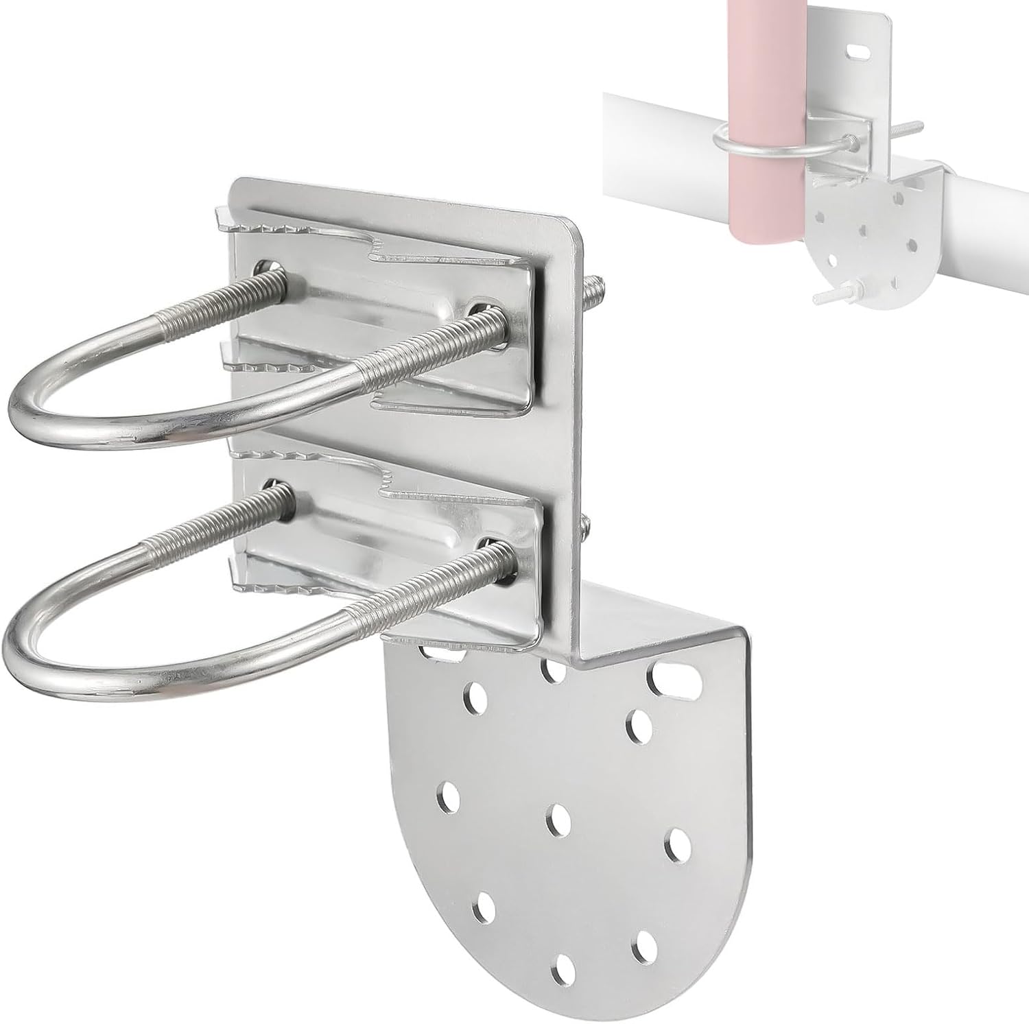 Support D'antenne Bingfu Avec Boulons U - Trou 16mm - Compatible CB/ham Radio - Inclut Adaptateur SO239