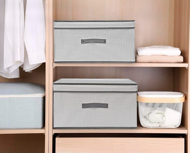 Cajas Almacenaje 12pack Caja Almacenaje Con Tapa,Cajas De Tela