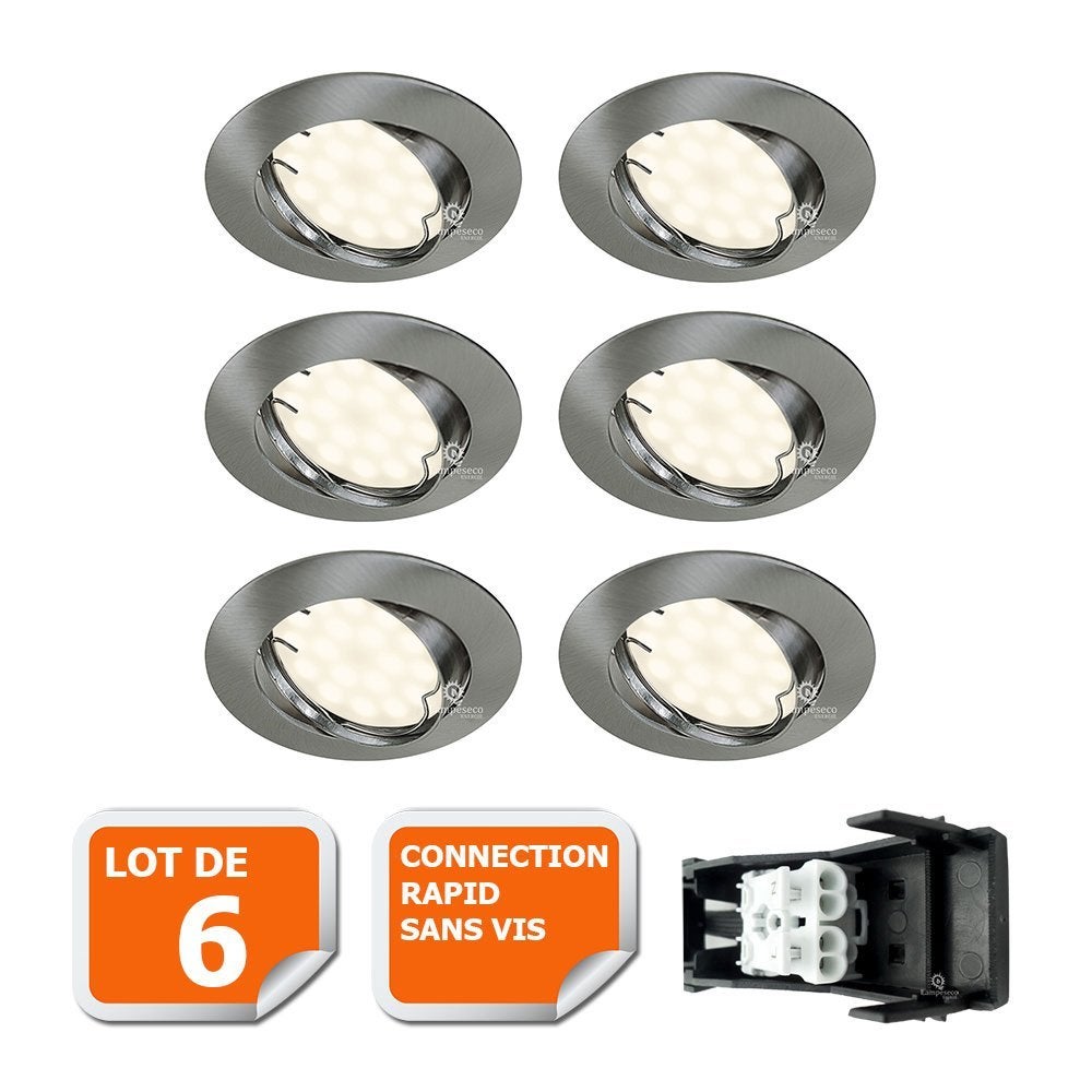Spot Encastrable Orientable Noir et Or pour Ampoule GU10