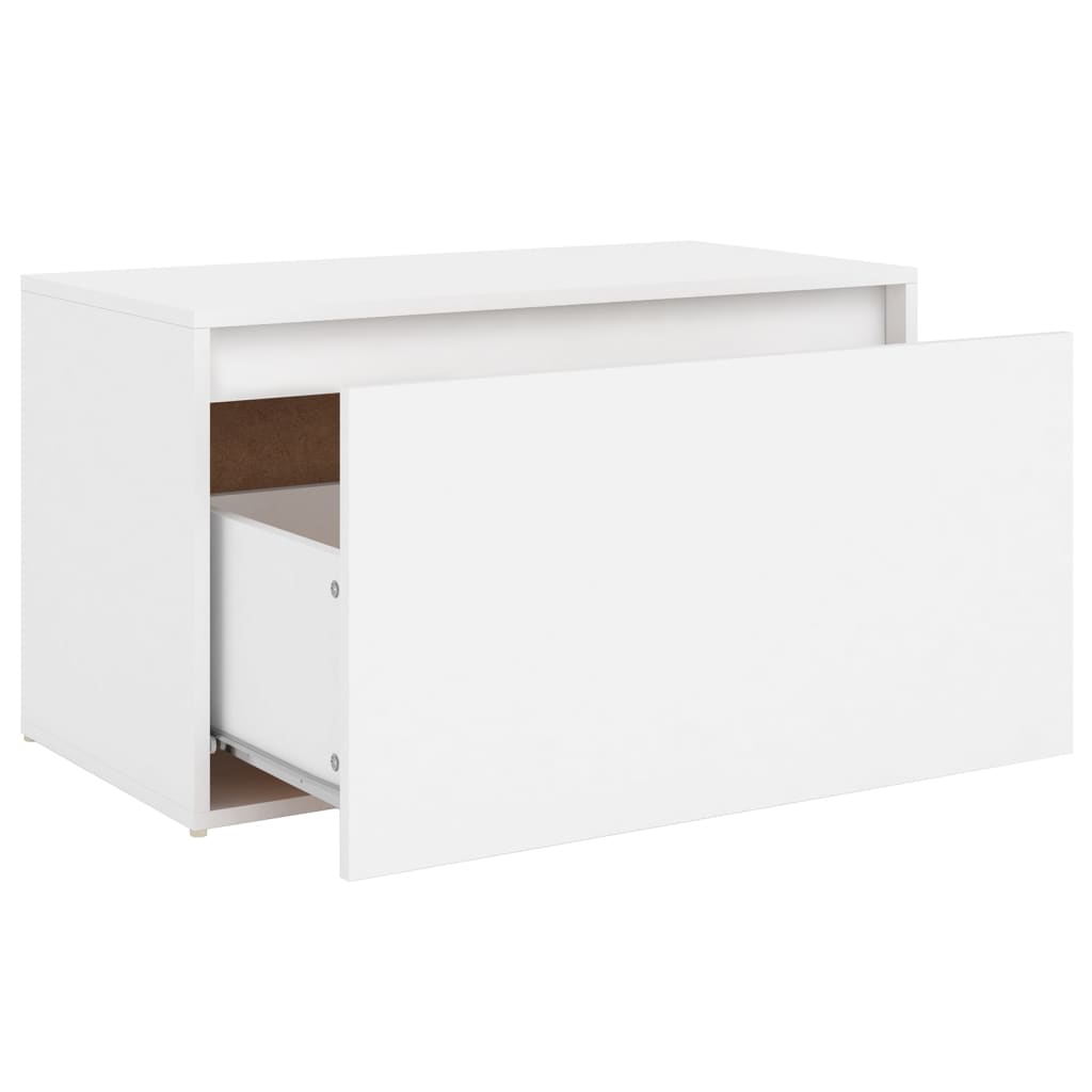 vidaXL Banc d'entrée 80x40x45 cm Blanc Bois d’ingénierie - 6