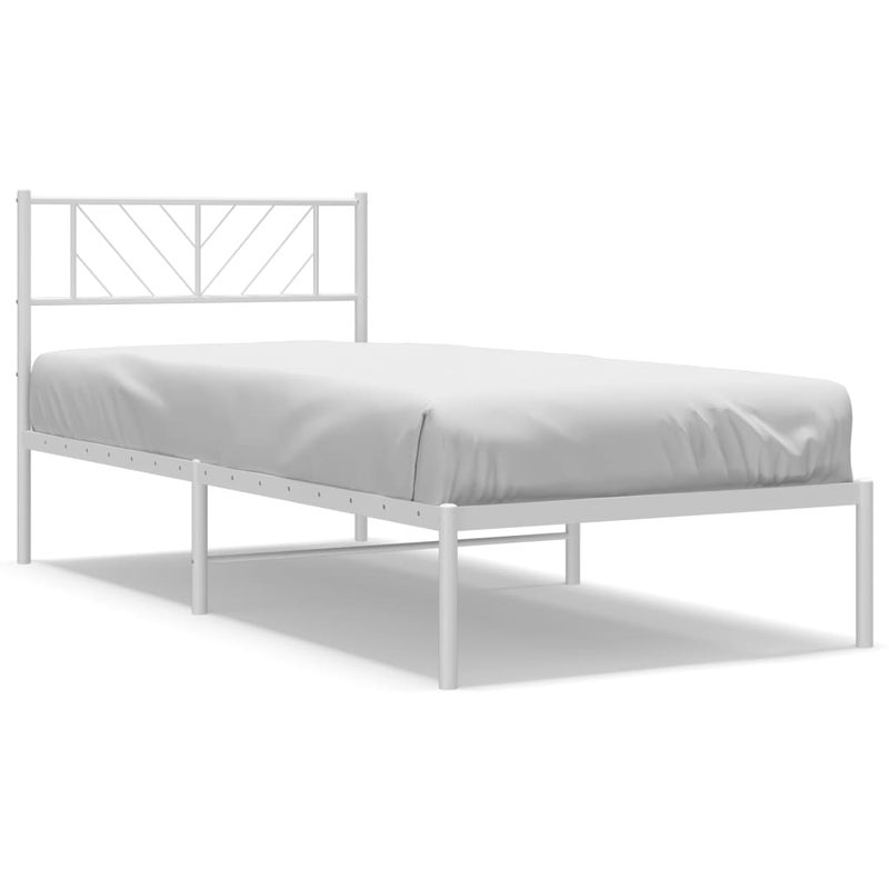 Zdjęcia - Łóżko Białe Metalowe Rama Łóżka Ze Stelażem Do Sypialni Pokoju 80x200 cm