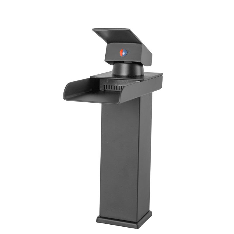 Grifo De Lavabo Solo Agua Fría En Color Negro - Acero Inoxidable 304, Aerador Ahorrador, Fácil Instalación