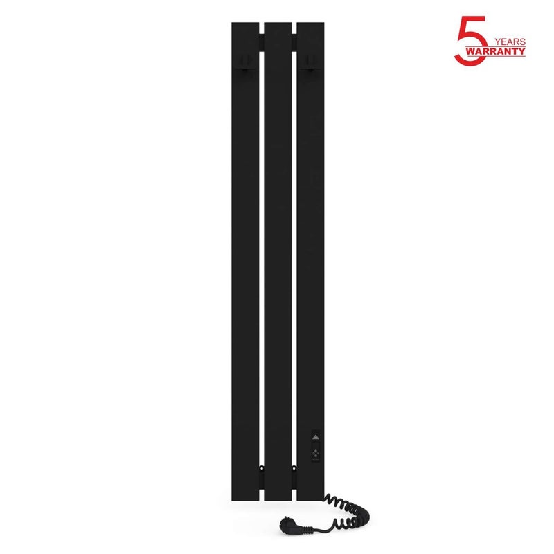 Grzejnik łazienkowy elektryczny BOSTON 230x1200 z minutnikiem ECO, 180W, Czarny