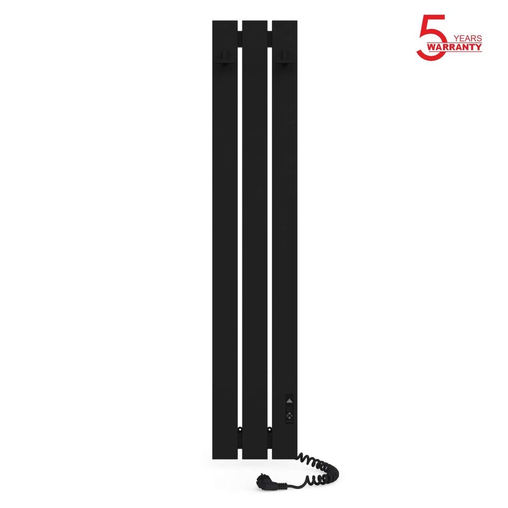 Grzejnik łazienkowy elektryczny BOSTON 230x1200 z minutnikiem ECO, 180W, Czarny