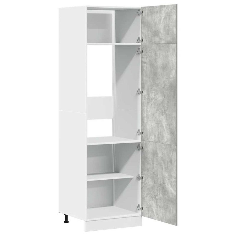 Armoire de réfrigérateur Lyon Gris béton 60x57x207 cm - 5