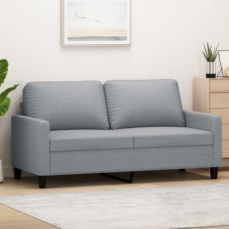Sofa 2-osobowa, jasnoszara, 140 cm, tapicerowana tkaniną vidaXL