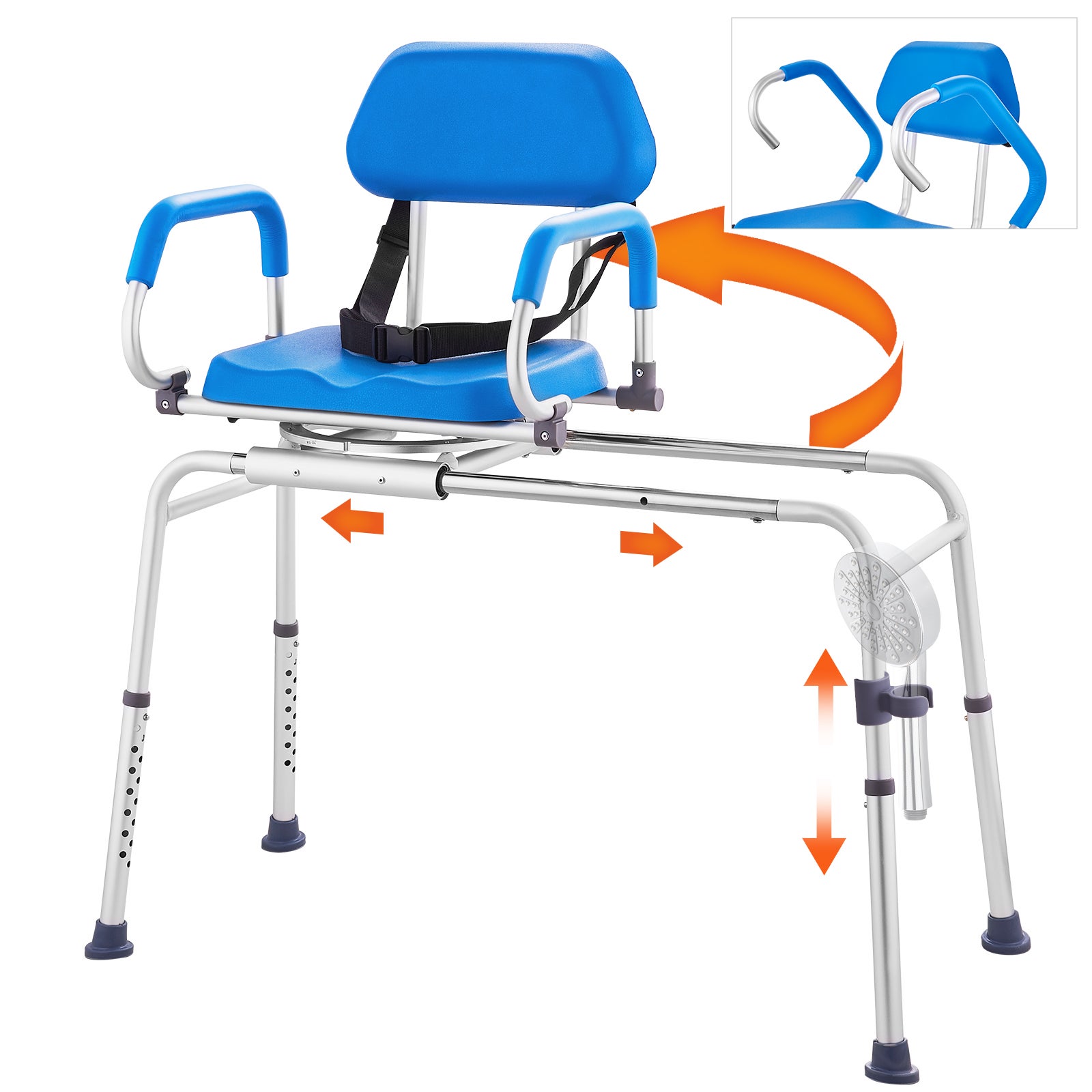 GIANTEX Sedia Da Ufficio Girevole Senza Ruote, Ergonomica In Pelle Beige, Altezza Regolabile, Portata 150 Kg