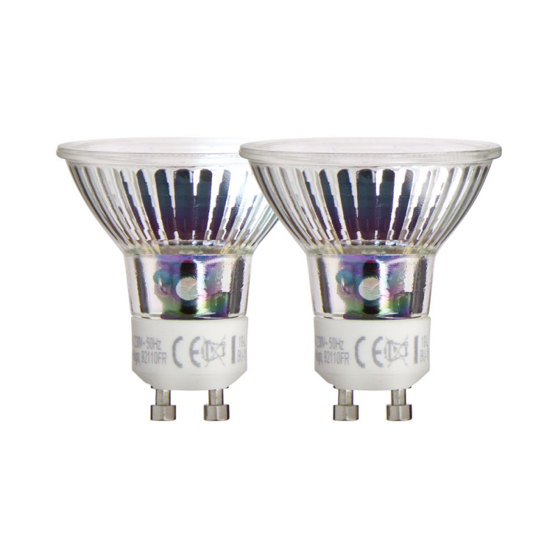 Xanlite - Lot de 2 ampoules SMD LED, culot GU10, 520 Lumens, équivalence 75W, 2700 Kelvins, Blanc chaud - PACK2VG75S