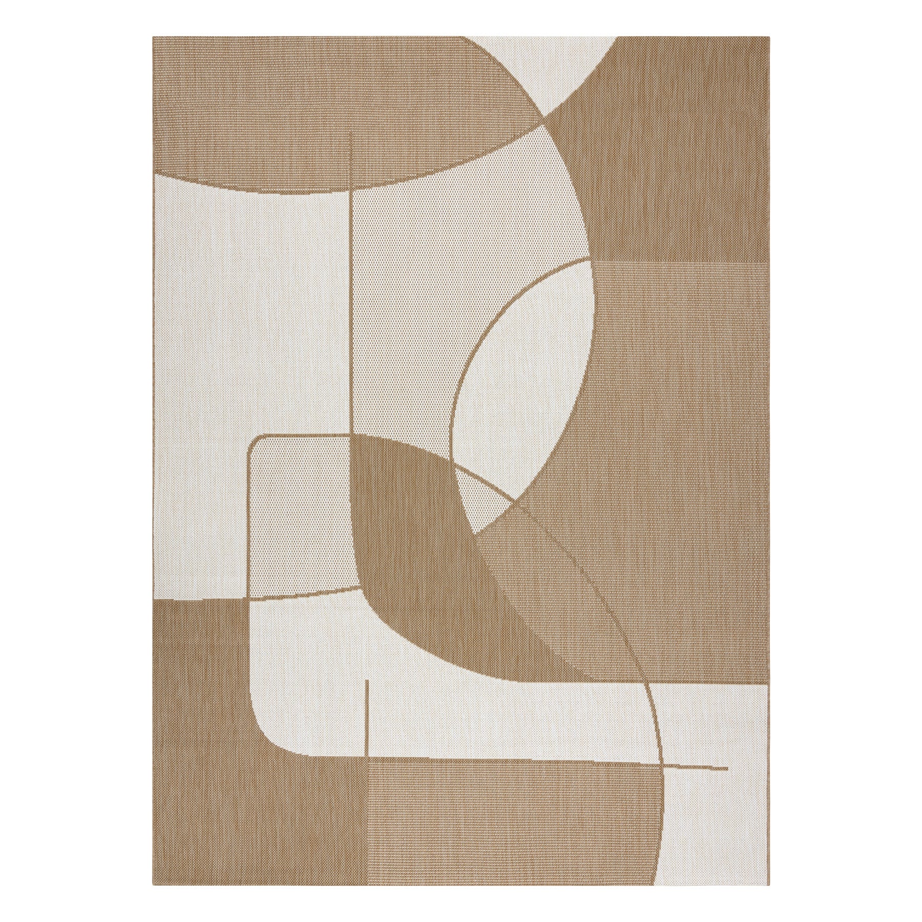 FLAT 48982265 Tapis sisal Géométrique - couleur paille beige naturel, ficelle 160x230 cm - 2