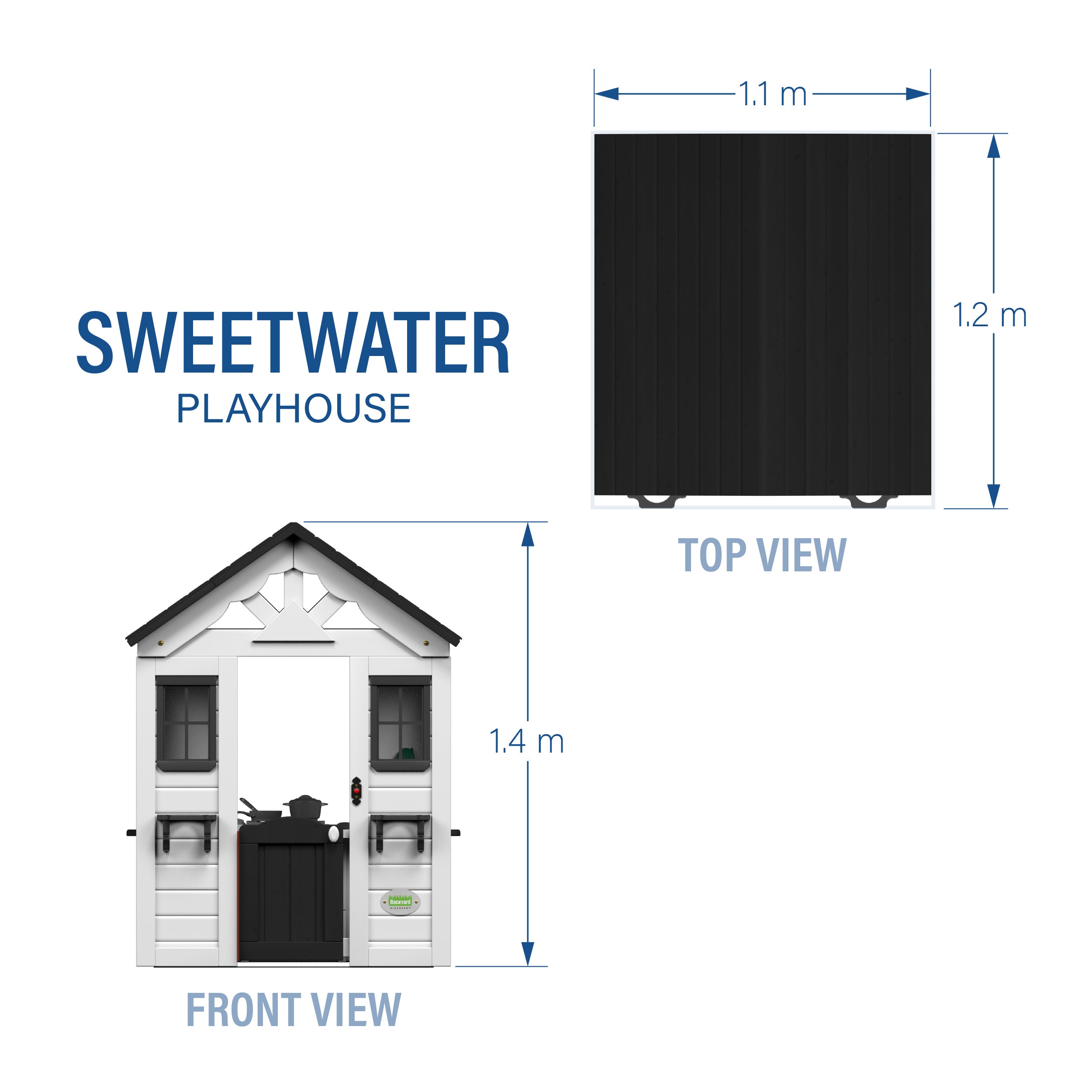 Backyard Discovery Sweetwater, Cabane Extérieur Bois Pour Enfant - Blanche/Noire | Maisonnette De Jeux Pour Jardin | Avec Cuisine, Accessoires Et - 2