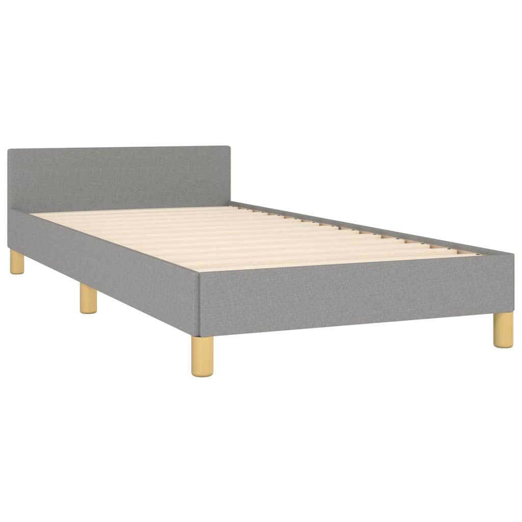 Cadre de lit sans matelas gris clair 100 x 200 cm tissu - 5