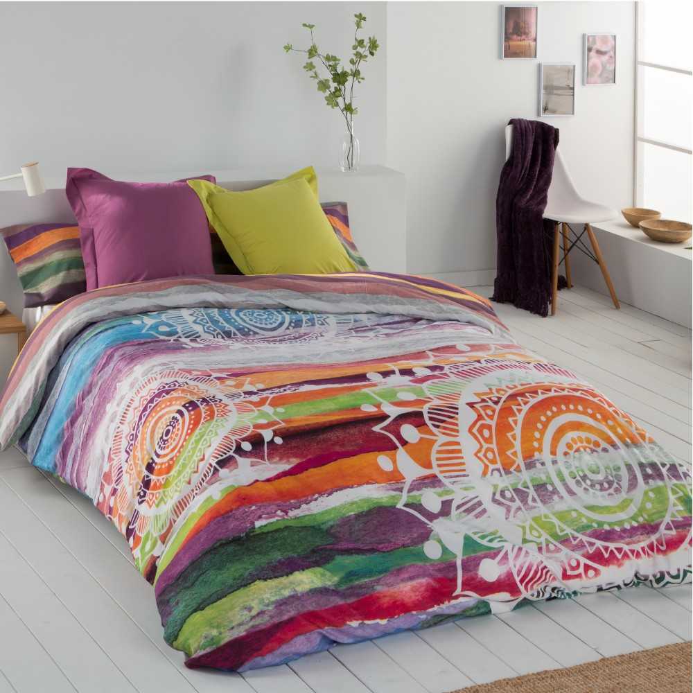 Cotton artean - funda nordica mandala acuarela algodón poliéster multicolor cama 90
