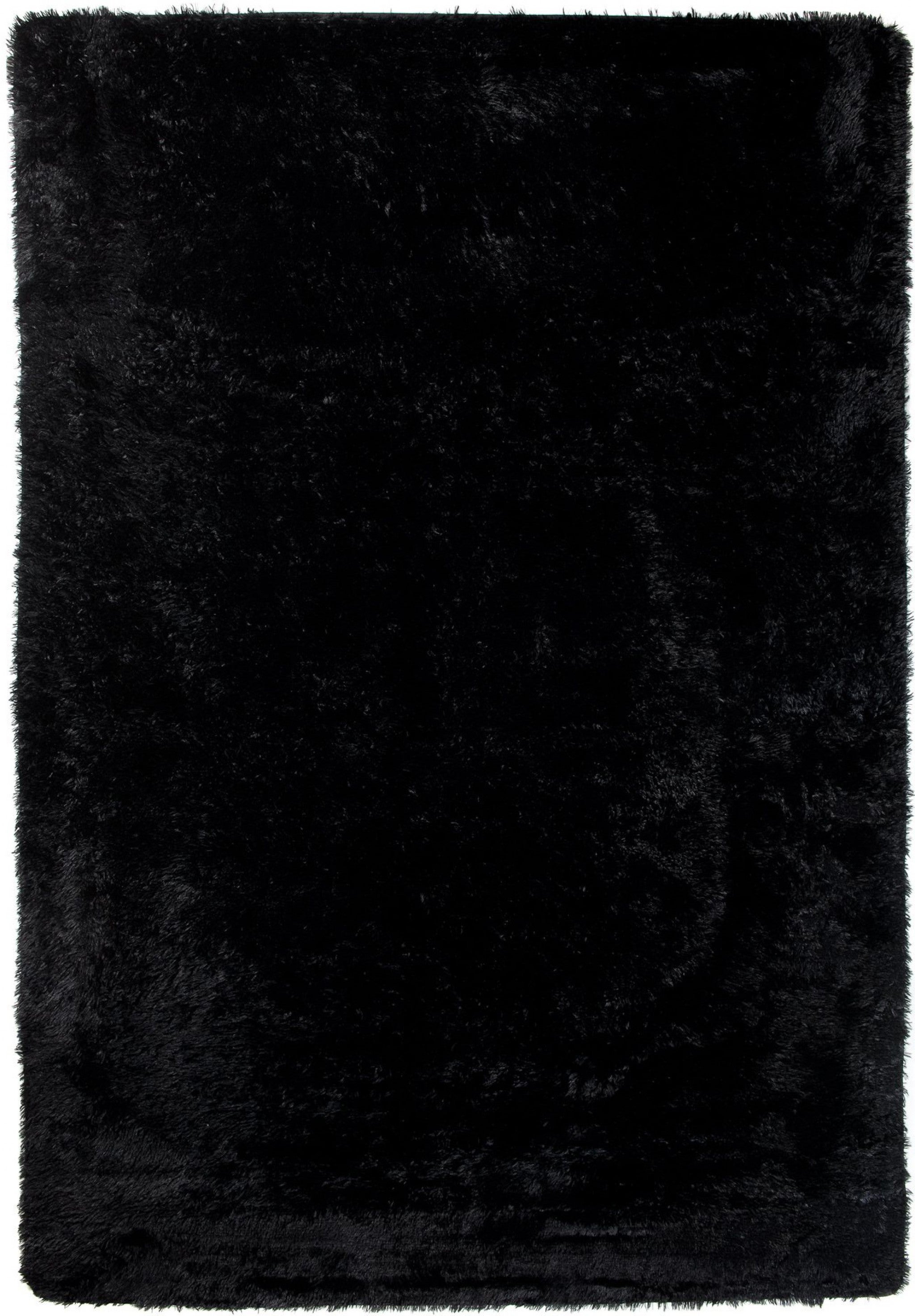 TAPISO Silk Tapis de Salon Chambre Antidérapant Bébé Moderne Noir Uni Shaggy Super Doux 80 x 150 cm - 2