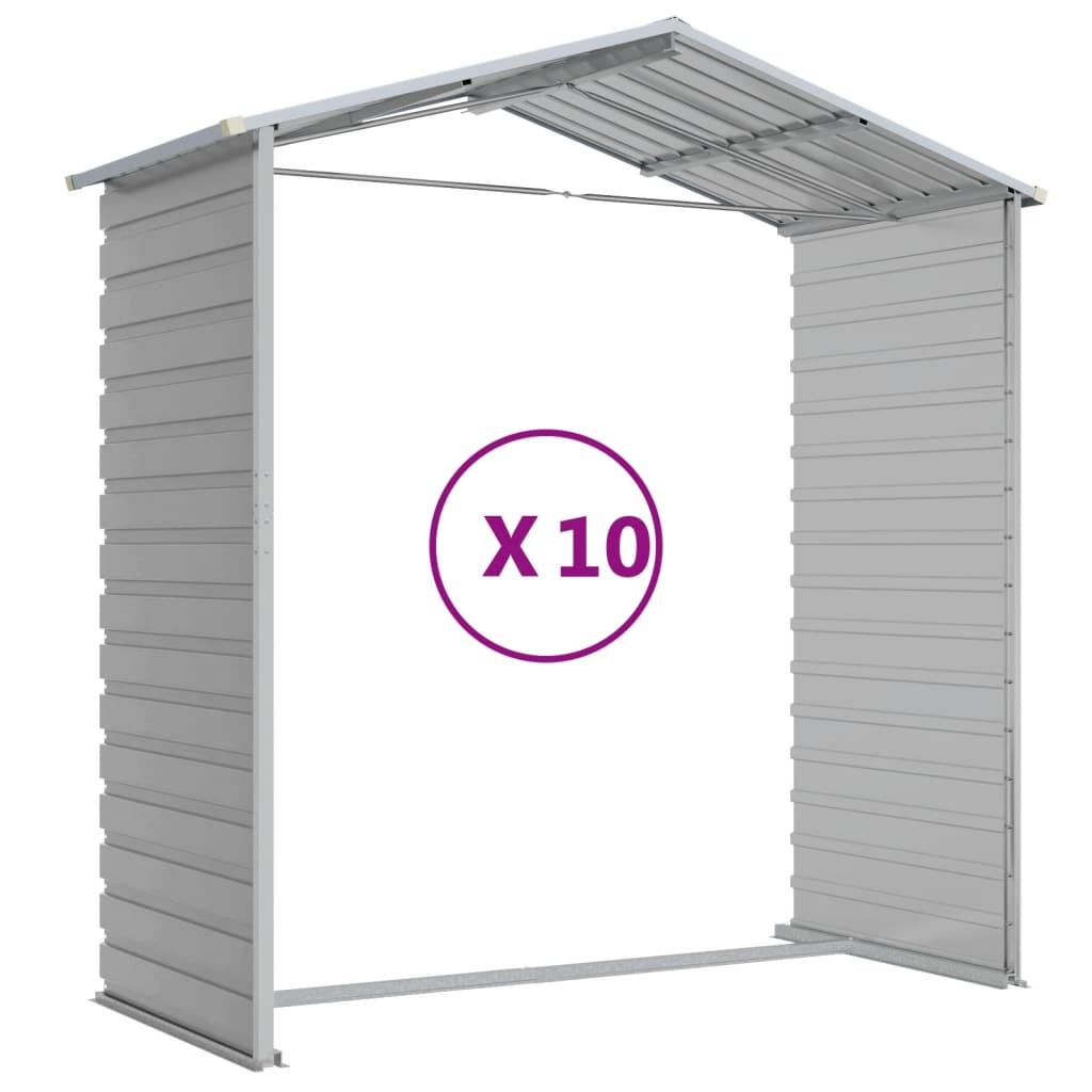 Maison Exclusive - Abri de jardin gris clair 191x895x198 cm acier galvanisé - 9