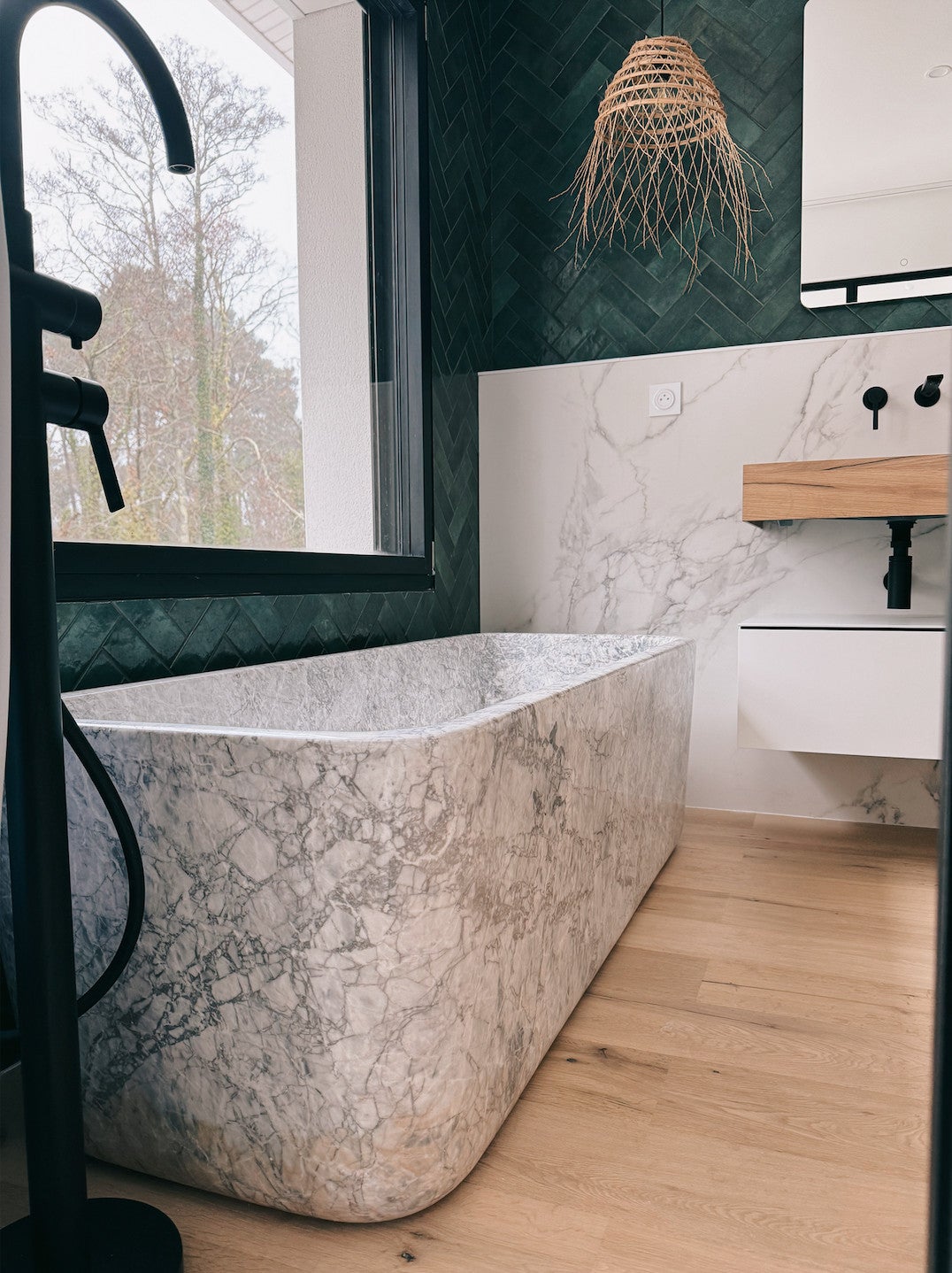 Carrelage mur effet zellige bejmat vert 6,5x20 cm ARTISAN MOSS GREEN(vendu par boite de 0.50m2) - 3