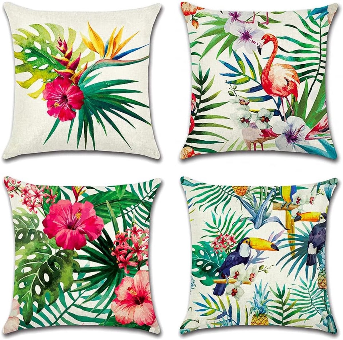 Set de 4 fețe de pernă decorative în stil etnic, 45 x 45 cm, cu fermoar, fără pernă interioară, textile moi... 4buc