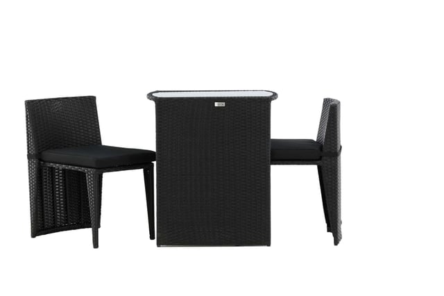 Savanna wypoczynek w ogrodzie komplety 3 części czarny.