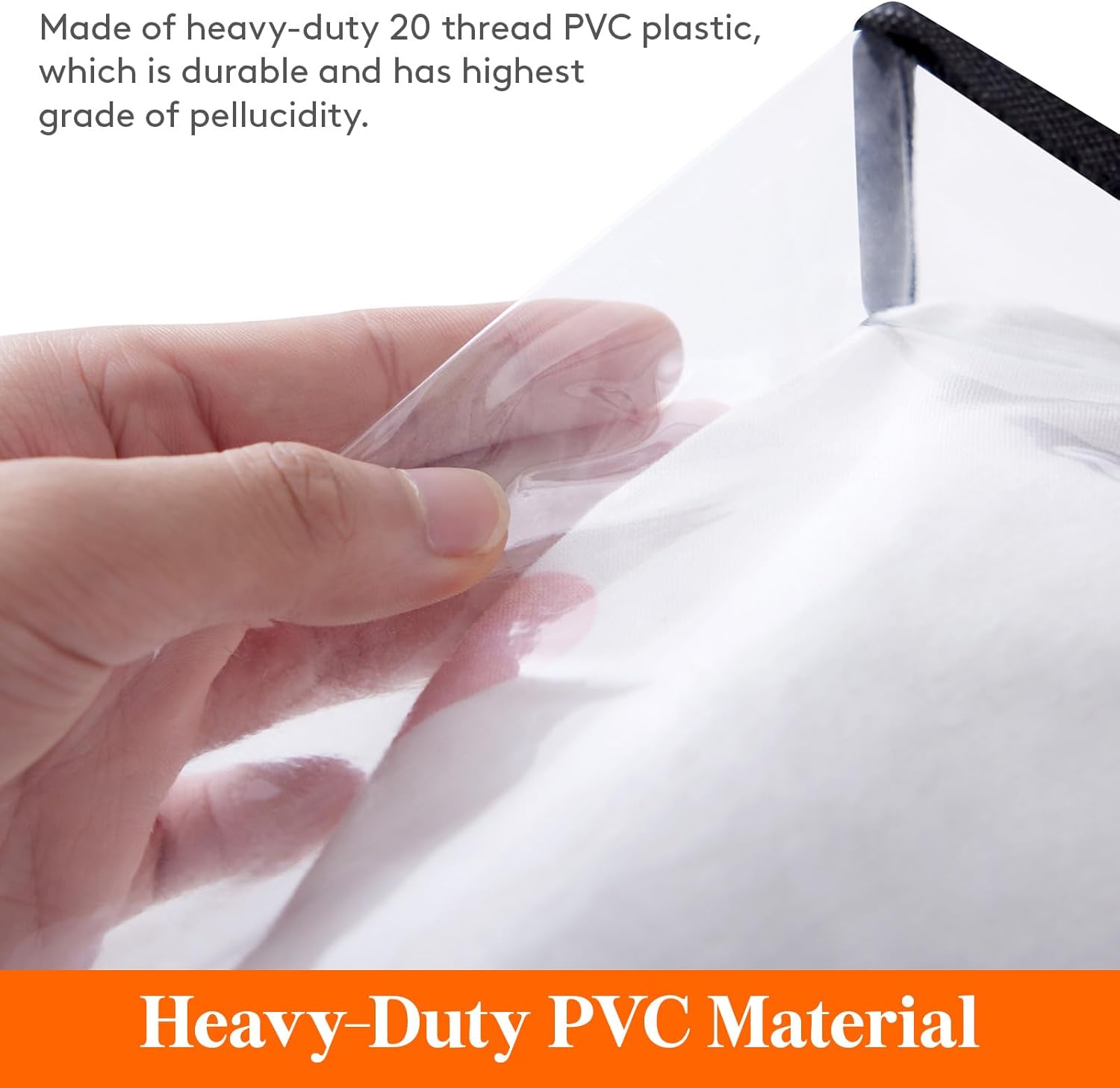 Lot de 3 Sac de Rangement Transparent 40L, Sac Rangement Vetement en PVC, Housse de Couette Pliable avec Poignées, Boite Rangement pour Demenagement - 2