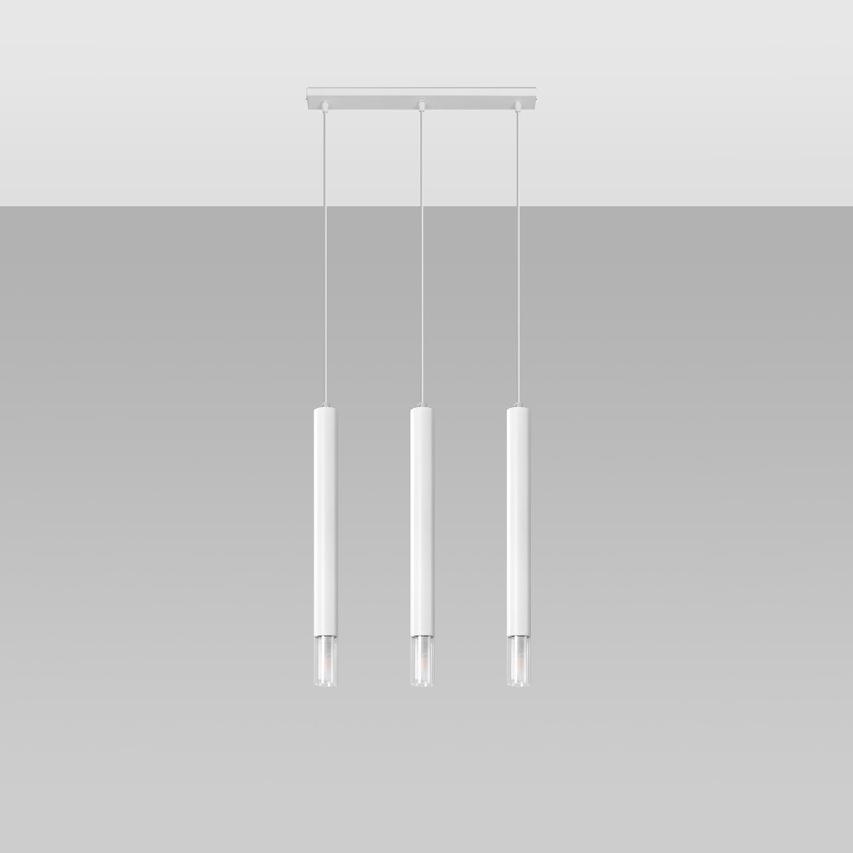 Lampada a sospensione ECLIM 3 LED bianco con lampadina 3000K - 45x6x120cm Sollux - 2