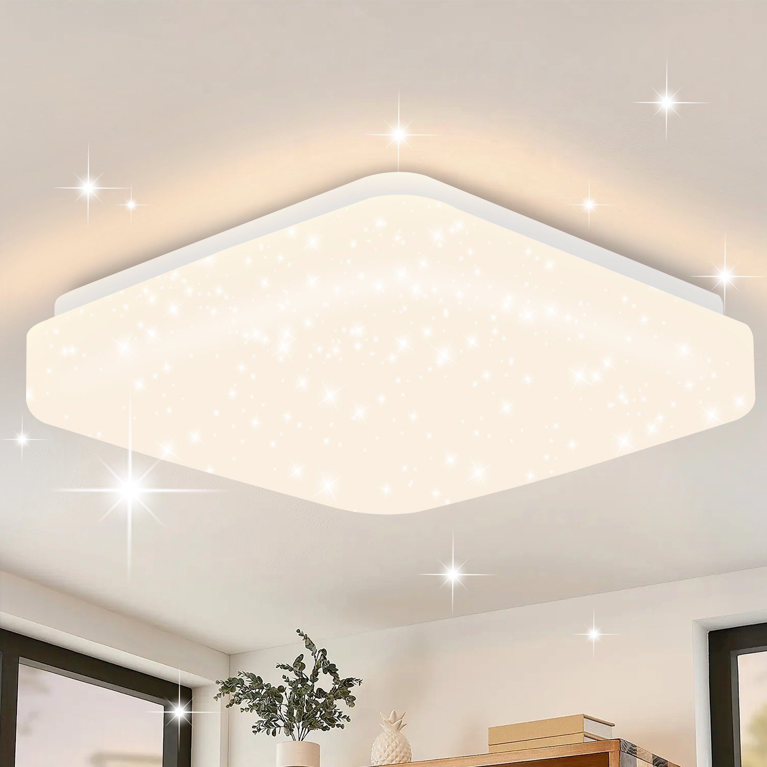 ZMH Lampa sufitowa LED, mała gwiazda, nowoczesna lampa sufitowa do sypialni