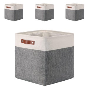 3x Cestino Portaoggetti, Con Manici, Contenitore Per Scaffali E Armadi, Plastica, HLP 15,5 X 31 X 20 5 Cm Grigio 85216856
