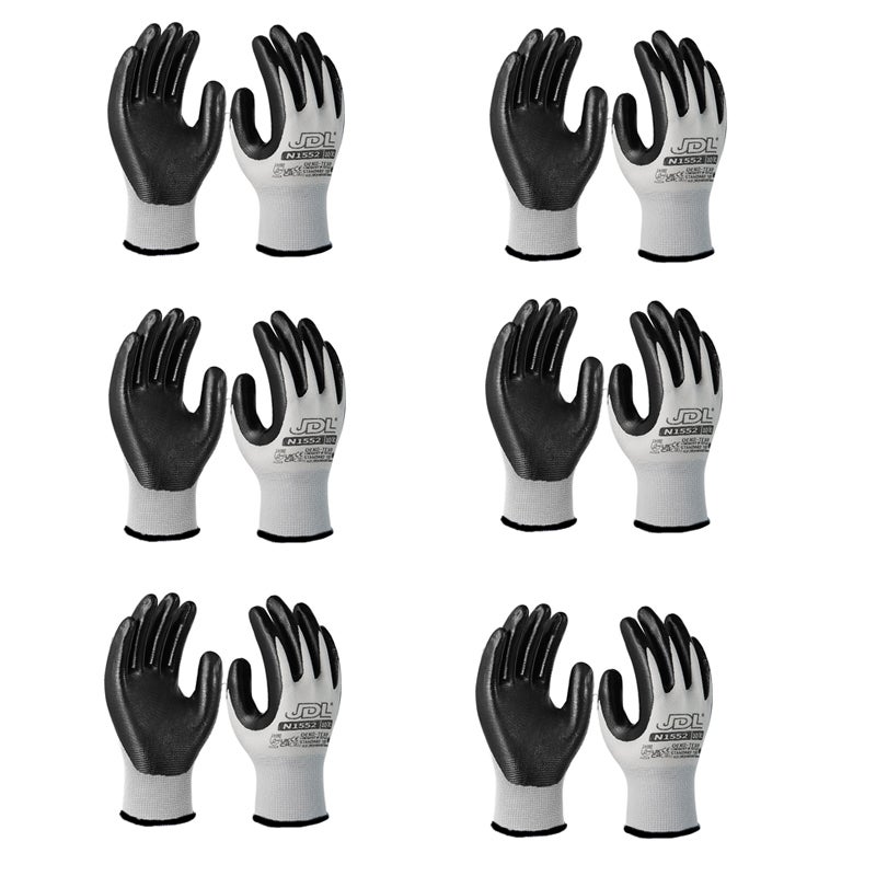 Guanti Da Lavoro OX-Poliur In Poliestere - Confezione Da 12 Pezzi, Nero, Taglia L/9 - Foto 2