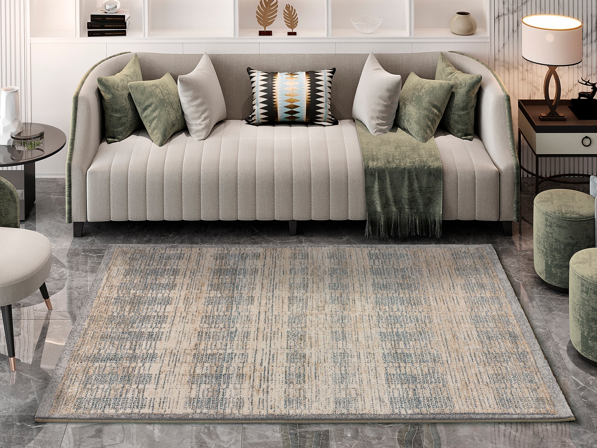 Alfombra interior gris rectangular 80 x 150 cm sunset abstracto - atticgo
