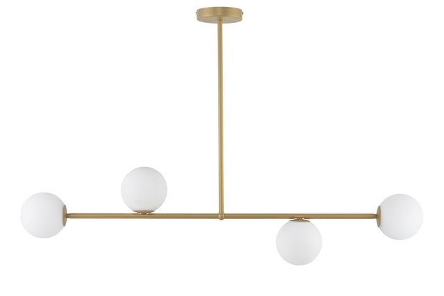 Lampa sufitowa wisząca Gama złoto-biała 4xG9x12W minimalistyczna wym: 68 x 104 x 12 cm metal SIGMA