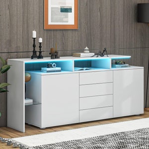 Credenza 2 porte con decoro in rilievo, legno artigianale
