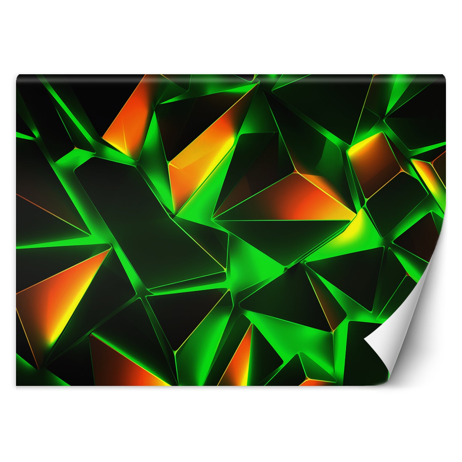 Fototapeta, Zielona abstrakcja geometryczna 3D 150x105