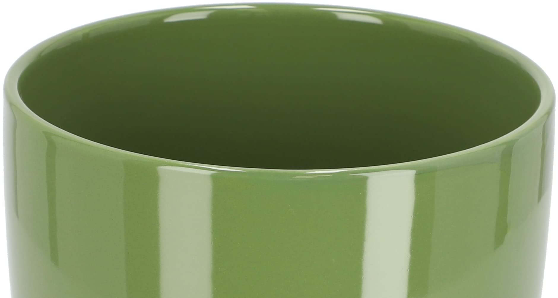 Doniczka donica osłonka ceramiczna szkliwiona z podstawą kwiaty ⌀15 zielona - KOTARBAU - 4