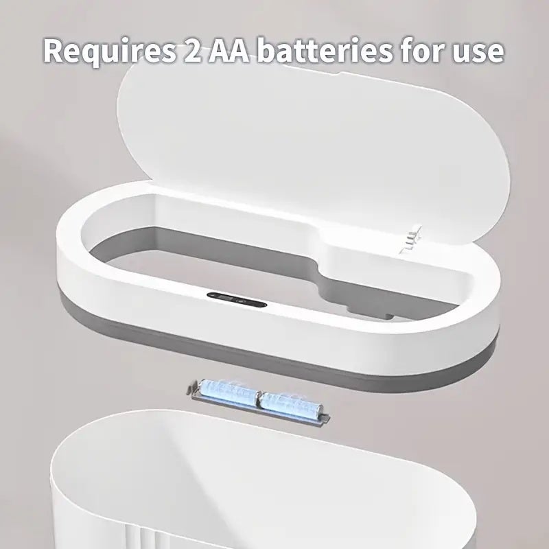 Poubelle murale intelligente avec couvercle à induction infrarouge, réponse rapide du capteur, fonctionnement à piles, blanche - 6