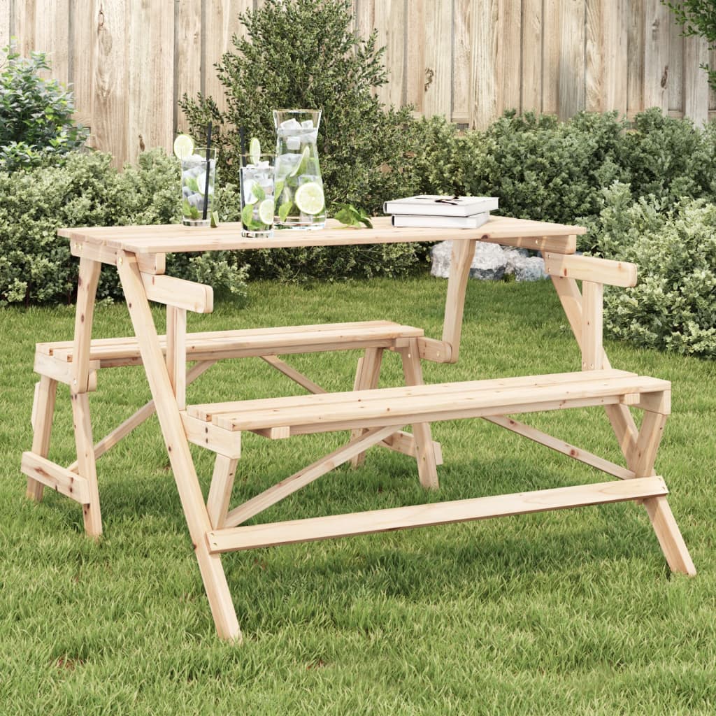 HURRISE table de pique-nique pliante extérieure en bois Panier de pique HURRISE table de pique-nique pliante extérieure en bois Panier de pique