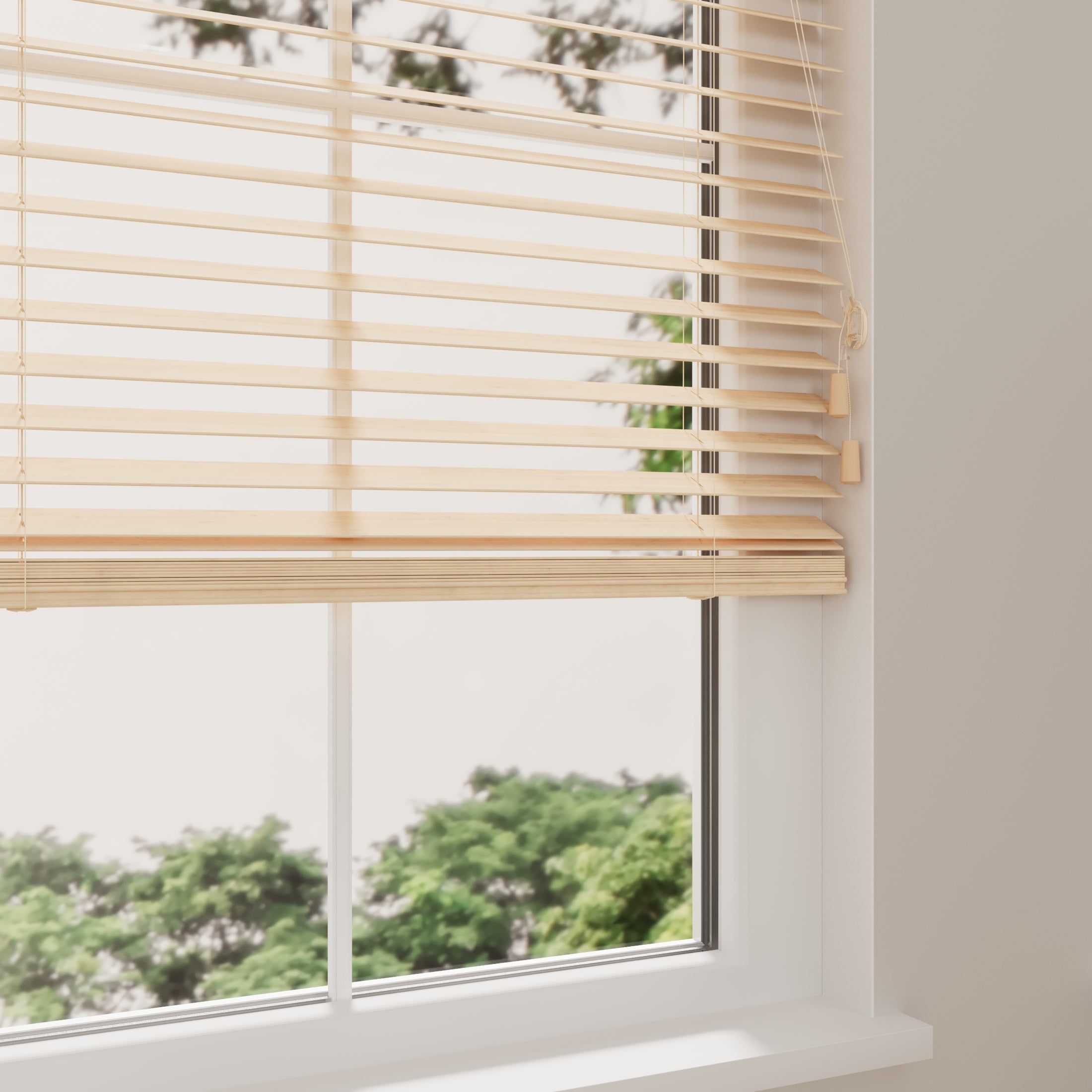Radeco® Store Vénitien en Bois Essence 130 x 240 cm (LxH) - 50 mm - Naturel - Tailles de 50 à 250 cm de large - 8