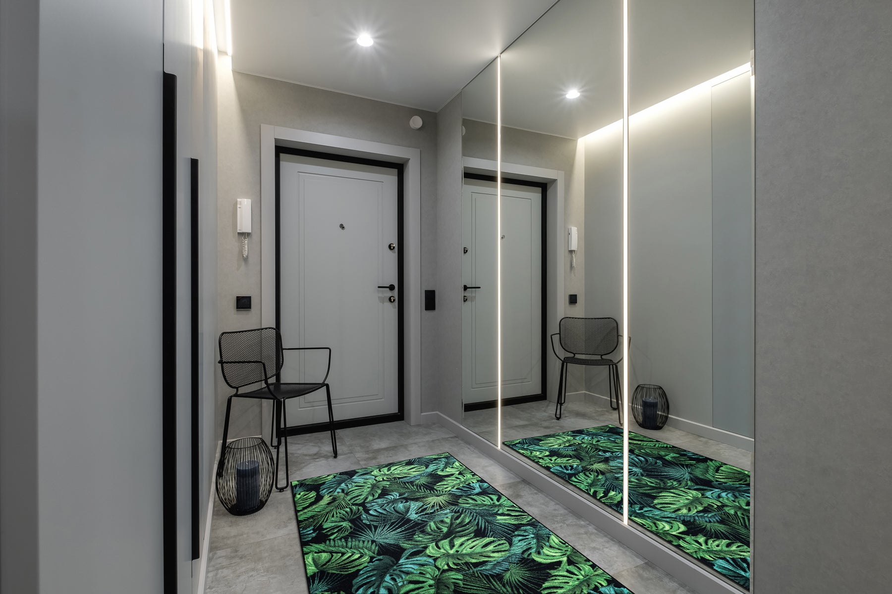 CHODNIK podgumowany MONSTERA Liście guma zielony 80 cm 80x900 cm - 3