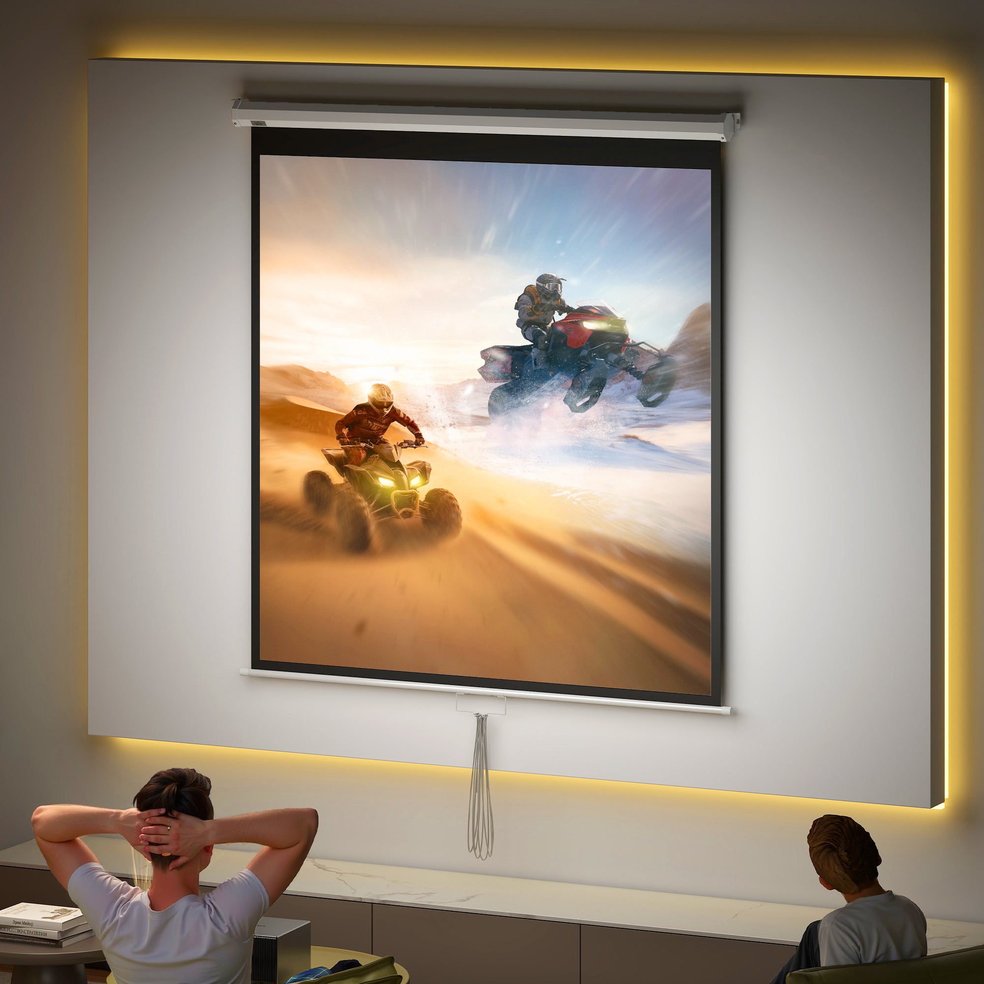 Écran de projection TV et Home Cinema de 85 Pouces vidéo projecteur 1:1 ...